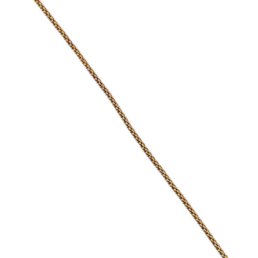 Comprar collar de oro amarillo de 18kt con cadena de cordón malla redonda. La cadena mide 45,5cm de largo y dispone de un cierre tipo mosquetón. Joyería Ian'Or. Envío GRATIS.