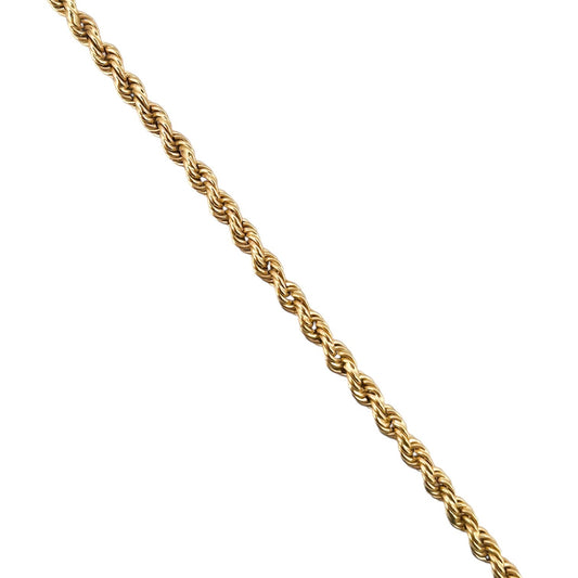 Comprar collar de oro amarillo de 18kt con cadena de cordón salomónico. La cadena mide 62cm de largo y dispone de un cierre tipo mosquetón. Joyería Ian'Or. Envío GRATIS.