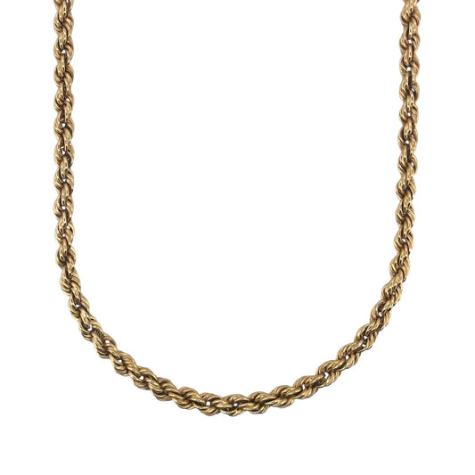 Comprar collar de oro amarillo de 18kt con cadena de cordón salomónico. La cadena mide 52cm de largo y dispone de un cierre tipo gancho con brazo de seguridad. Joyería Ian'Or. Envío GRATIS.