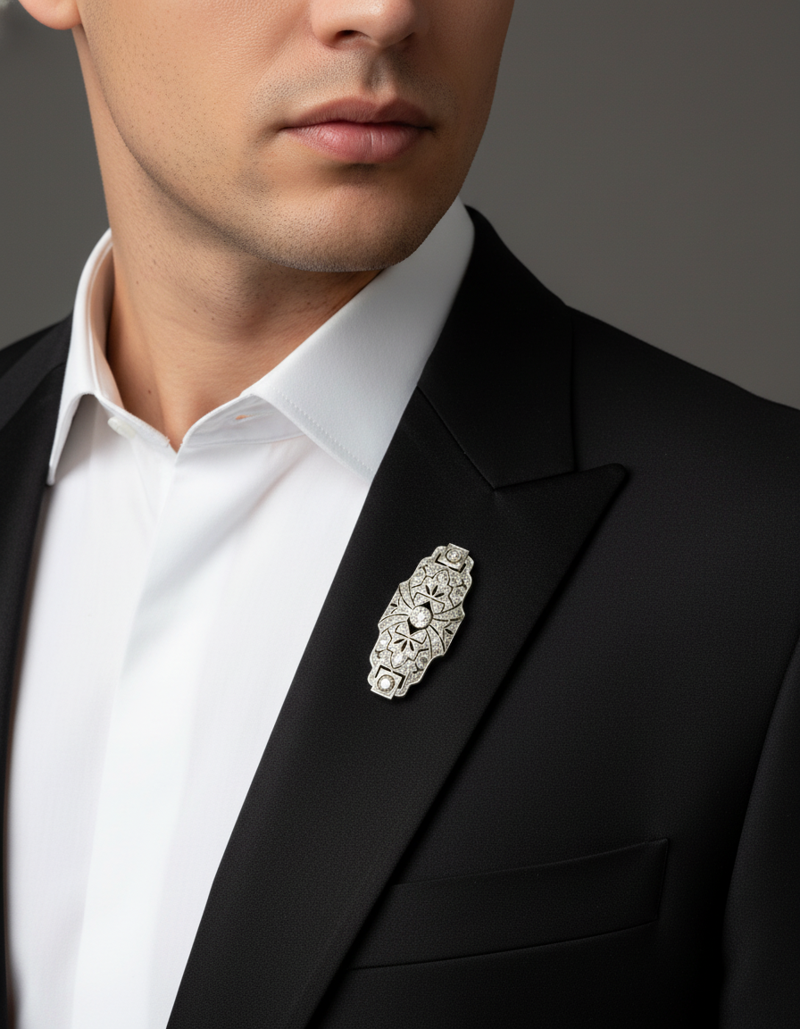 Comprar broche antiguo art decó realizado en oro amarillo de 18k y vistas de platino con diamantes. Este broche refleja un trabajo espectacular de la joyeria de aquella epoca. Ideal para elevar cualquier look y ser el centro de atención en cualquier ocasión. vintage 