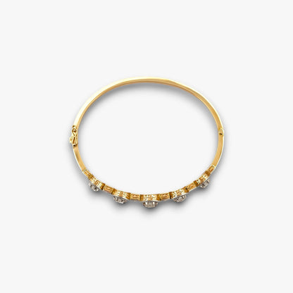Comprar pulsera esclava Art Deco realizada en oro amarillo de 18kt y platino con diamantes talla antigua a lo largo de la pulsera. Ian'Or. vintage