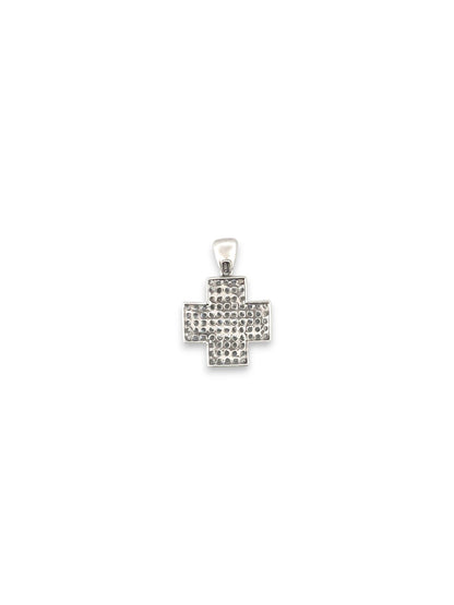 Cruz realizada en oro blanco y diamantes talla brillante. Cruces religiosas . Joyería Compro Oro Barcelona. Ian'Or.