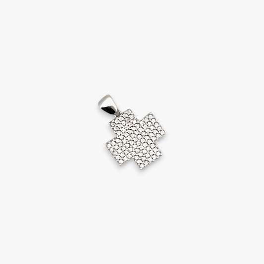 Cruz realizada en oro blanco y diamantes talla brillante. Cruces religiosas . Joyería Compro Oro Barcelona. Ian'Or.