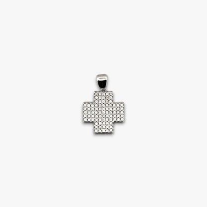 Cruz realizada en oro blanco y diamantes talla brillante. Cruces religiosas . Joyería Compro Oro Barcelona. Ian'Or.
