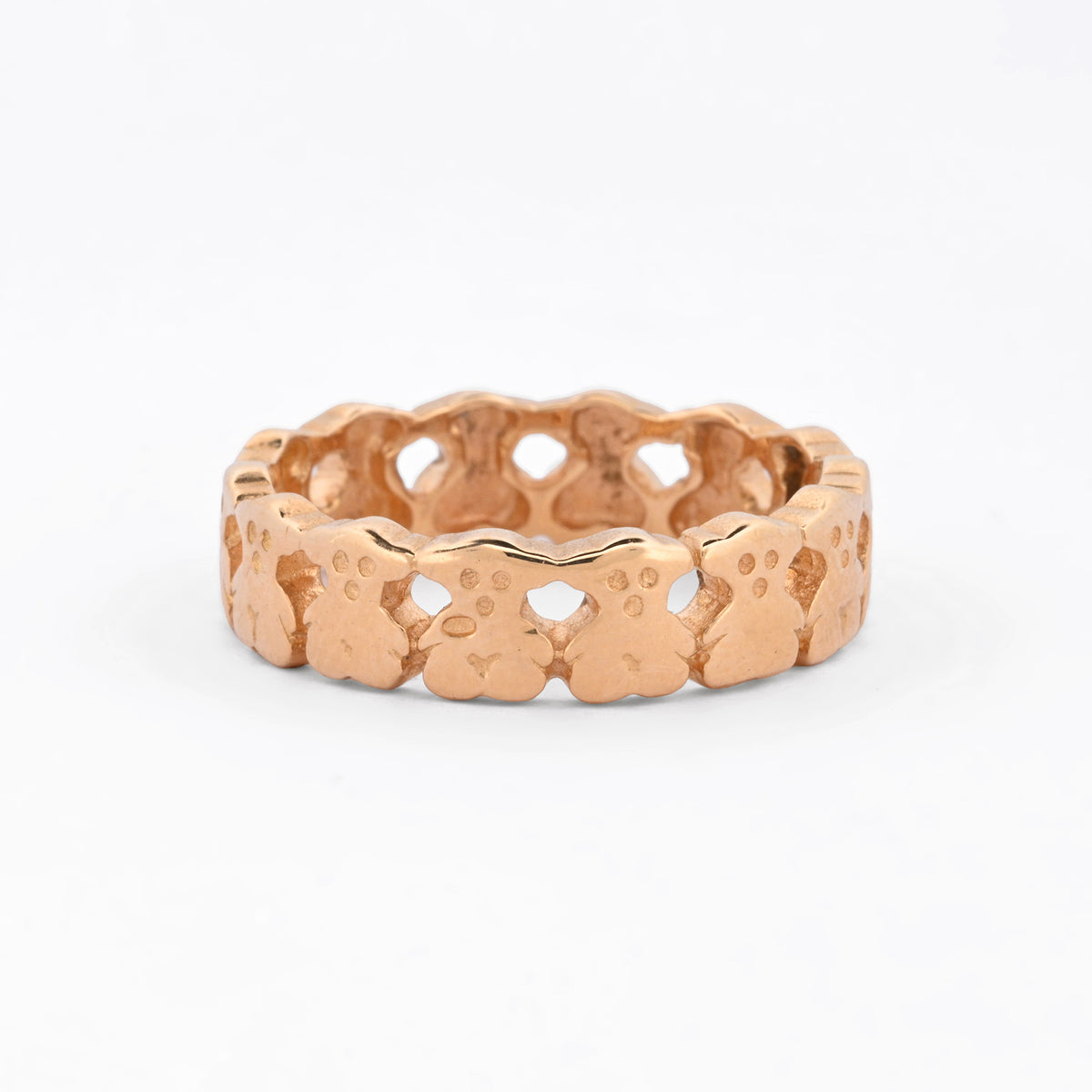 Comprar anillo original de TOUS realizado en oro amarillo y todo el anillo esta formado por osos.Joyas Tous baratas.