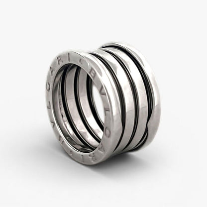 Comprar anillo de la colección B.zero1 de la firma BVLGARI en oro blanco de 18kt de 5 bandas. Joyas Bvlgari baratas. Joyería Ian'Or. Envío Gratis.