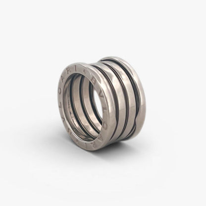 Comprar anillo de la colección B.zero1 de la firma BVLGARI en oro blanco de 18kt de 5 bandas. Joyas Bvlgari baratas. Joyería Ian'Or. Envío Gratis.