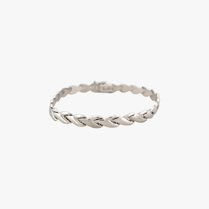 Comprar pulsera realizada en oro blanco de 18kt. Esta pulsera dispone de cierre de cajón con brazo de seguridad. Joyería segunda mano Barcelona.