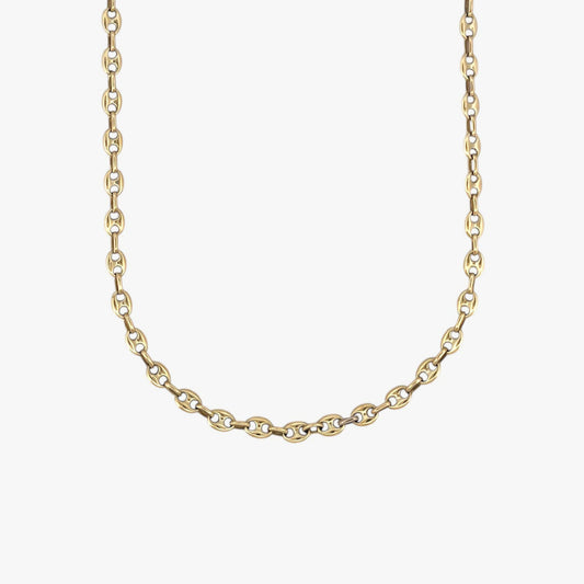 Comprar collar de oro amarillo de 18kt de cadena de calabrote. La cadena mide 62cm de largo y tiene un grosor de 5,32mm. Dispone de un cierre tipo mosquetón.Dispone de un cierre tipo mosquetón. Ian'Or.