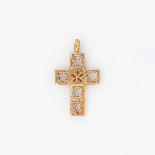 Comprar colgante de oro amarillo de 18kt en forma de cruz de la iconica marca de Tous. Un must imprescindible en tu joyero si eres amante de la Firma. Pieza original.