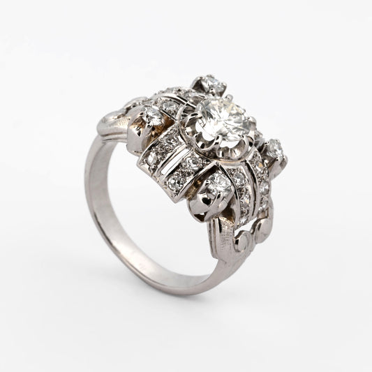Sortija art decó de platino y diamantes - 16517GM