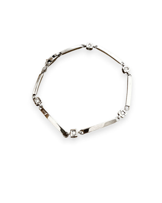 16738GV - Pulsera semirígida de Oro blanco 18kt y diamantes