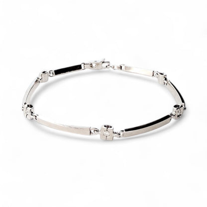 16738GV - Pulsera semirígida de Oro blanco 18kt y diamantes