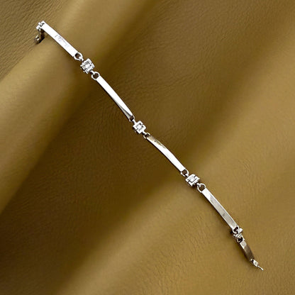 16738GV - Pulsera semirígida de Oro blanco 18kt y diamantes