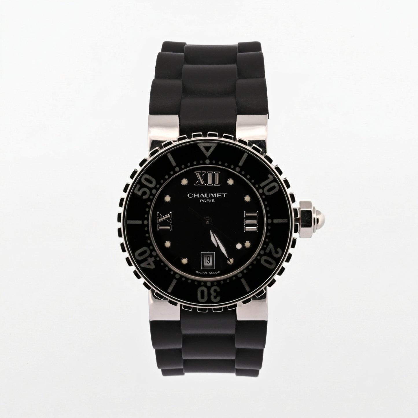 Comprar reloj Chaumet class one lady de Mujer en caucho negro y acero inoxidable relojes y Joyas de segunda mano y restauradas en Barcelona.