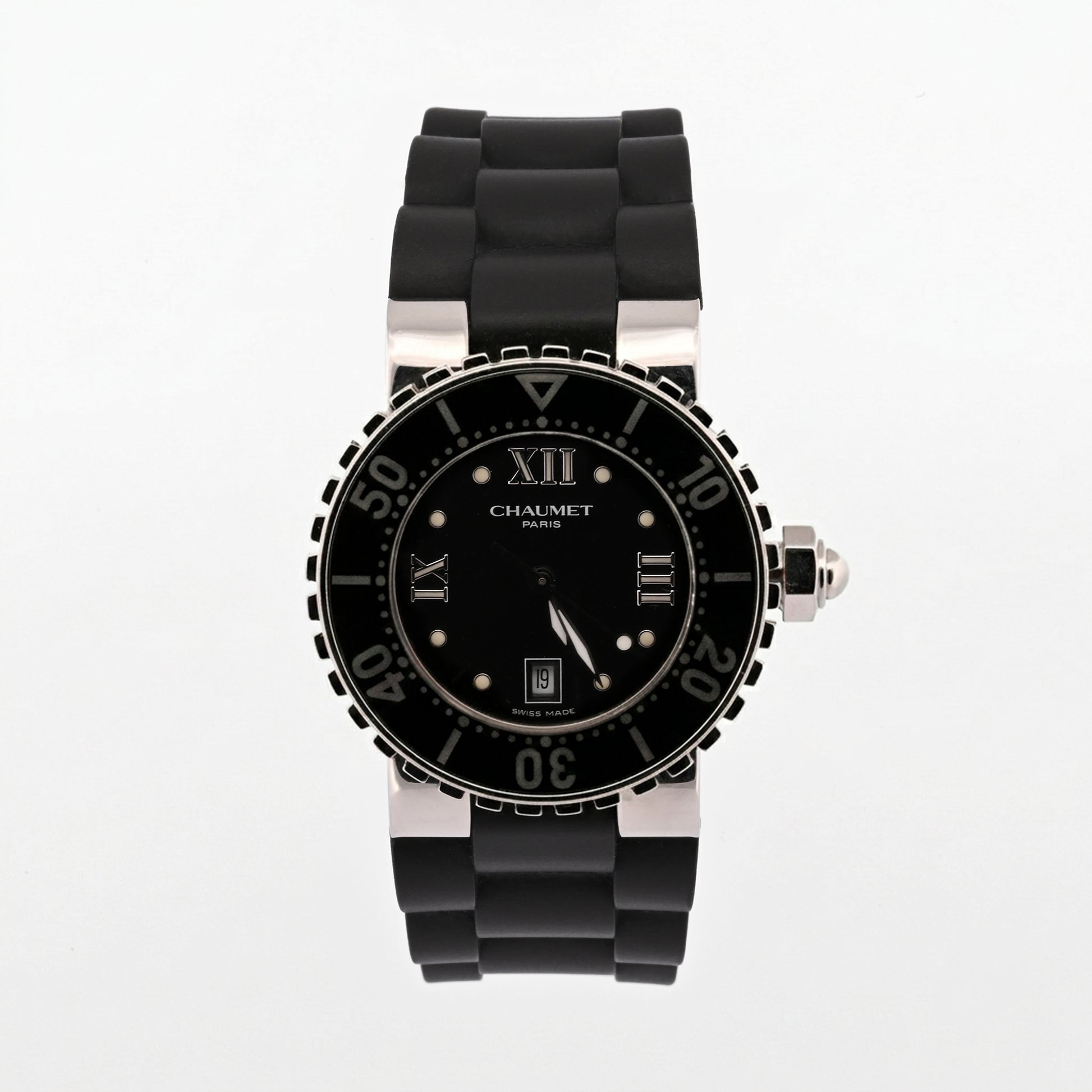 Comprar reloj Chaumet class one lady de Mujer en caucho negro y acero inoxidable relojes y Joyas de segunda mano y restauradas en Barcelona.