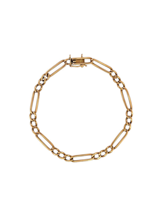 Comprar pulsera realizada en oro amarillo de 18kt con eslabones y cierre de cajón. Pulseras de oro 18kt baratas al mejor precio.