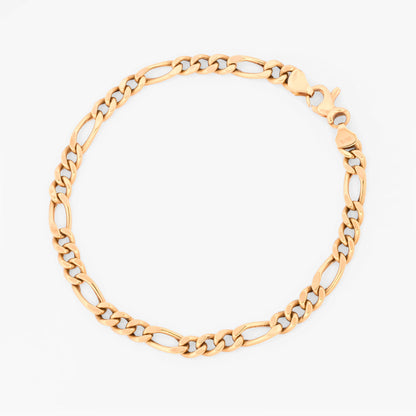 Comprar pulsera oro amarillo de 18kt con cadena alterna barbada. La cadena mide 21cm y dispone de cierre con cadena de seguridad. Envio gratuito