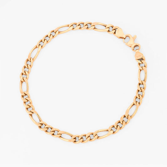 Comprar pulsera oro amarillo de 18kt con cadena alterna barbada. La cadena mide 21cm y dispone de cierre con cadena de seguridad. Envio gratuito