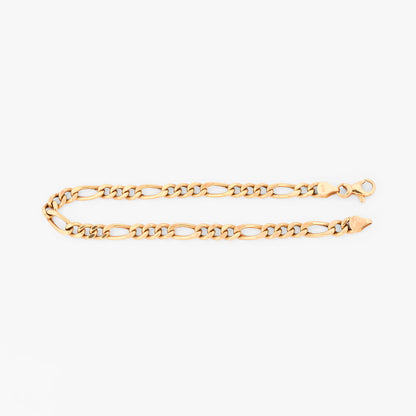 Comprar pulsera oro amarillo de 18kt con cadena alterna barbada. La cadena mide 21cm y dispone de cierre con cadena de seguridad. Envio gratuito
