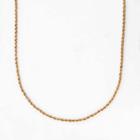 Comprar collar de oro amarillo de 18kt cadena de eslabones tipo cordón salomónico. Con cierre de mosquetón. Joyería Ian'Or. Envío GRATIS y pieza certificada.