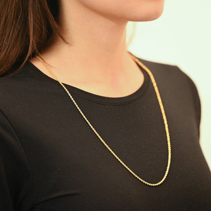Comprar collar de oro amarillo de 18kt cadena de eslabones tipo cordón salomónico. Con cierre de mosquetón. Joyería Ian'Or. Envío GRATIS y pieza certificada.
