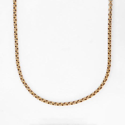 Comprar cadena en oro amarillo de 18kt con cadena tipo rolo. Dispone de un cierre tipo mosquetón. Joyería Ian'Or. Envío GRATIS. Pieza certificada.