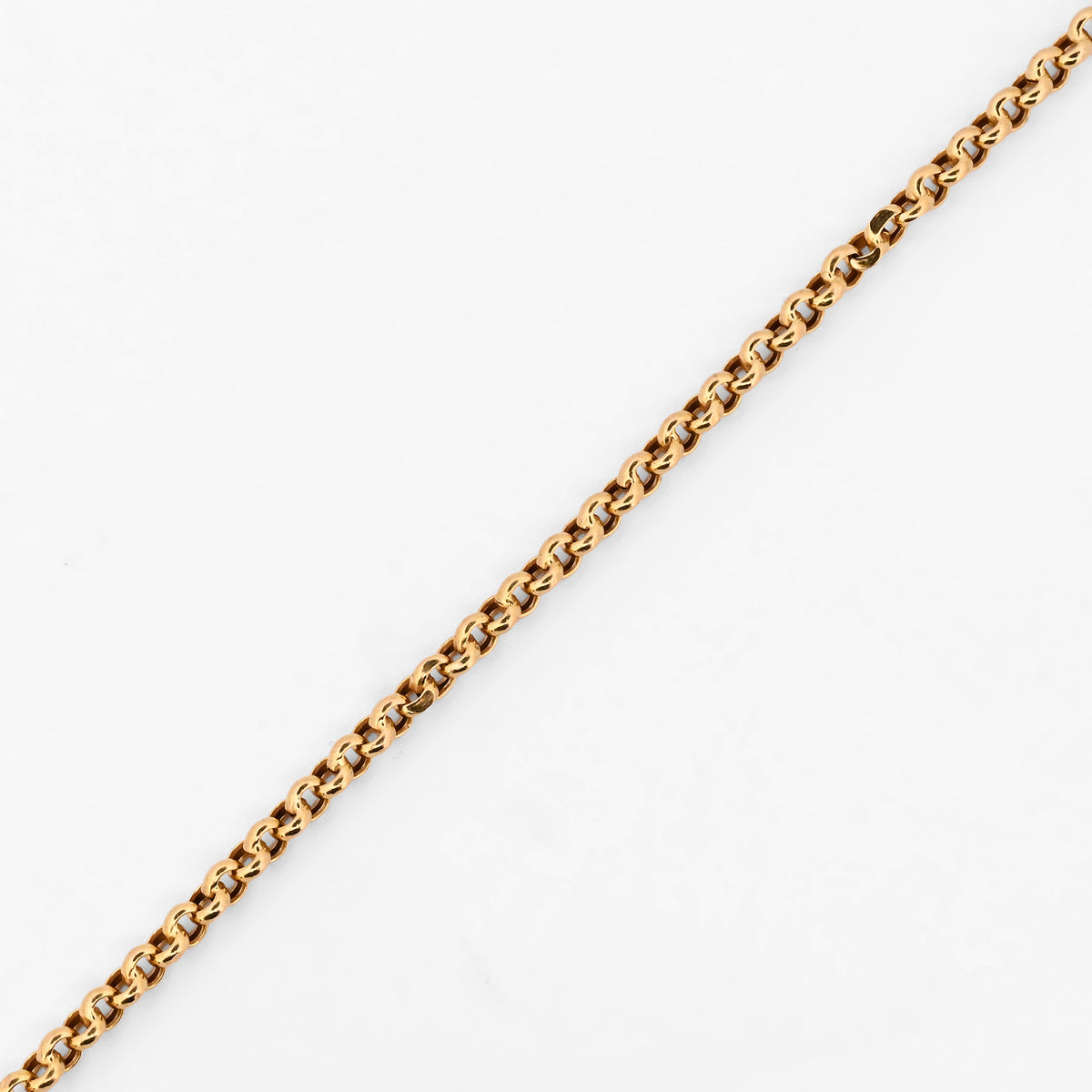 Comprar cadena en oro amarillo de 18kt con cadena tipo rolo. Dispone de un cierre tipo mosquetón. Joyería Ian'Or. Envío GRATIS. Pieza certificada.