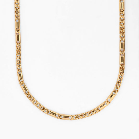 Comprar cadena en oro amarillo de 18kt con eslabones forzados facetados. Joyería Ian'Or. Envío GRATIS. Pieza certificada.