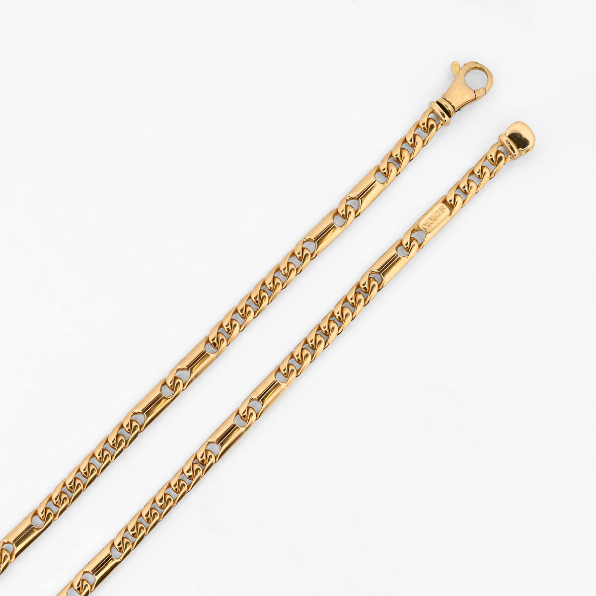 Comprar cadena en oro amarillo de 18kt con eslabones forzados facetados. Joyería Ian'Or. Envío GRATIS. Pieza certificada.