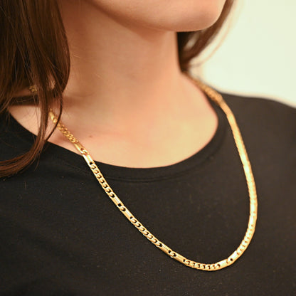 Comprar cadena en oro amarillo de 18kt con eslabones forzados facetados. Joyería Ian'Or. Envío GRATIS. Pieza certificada.