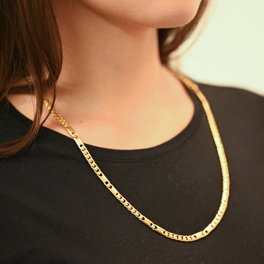 Comprar cadena en oro amarillo de 18kt con eslabones forzados facetados. Joyería Ian'Or. Envío GRATIS. Pieza certificada.