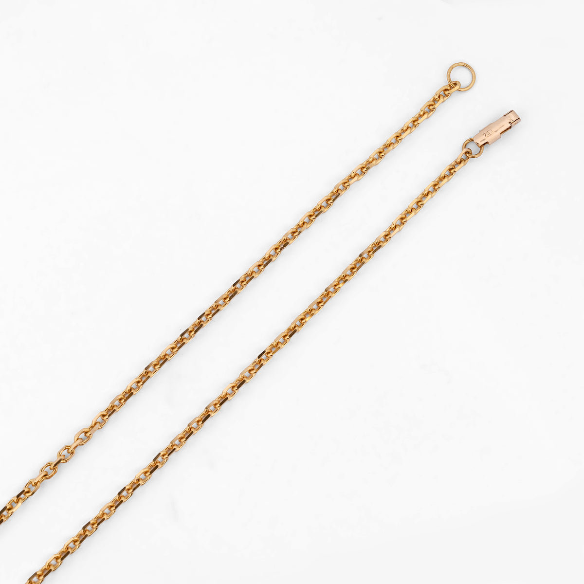 Comprar cadena en oro amarillo de 18kt con eslabones forzados facetados. Joyería Ian'Or. Envío GRATIS. Pieza certificada.