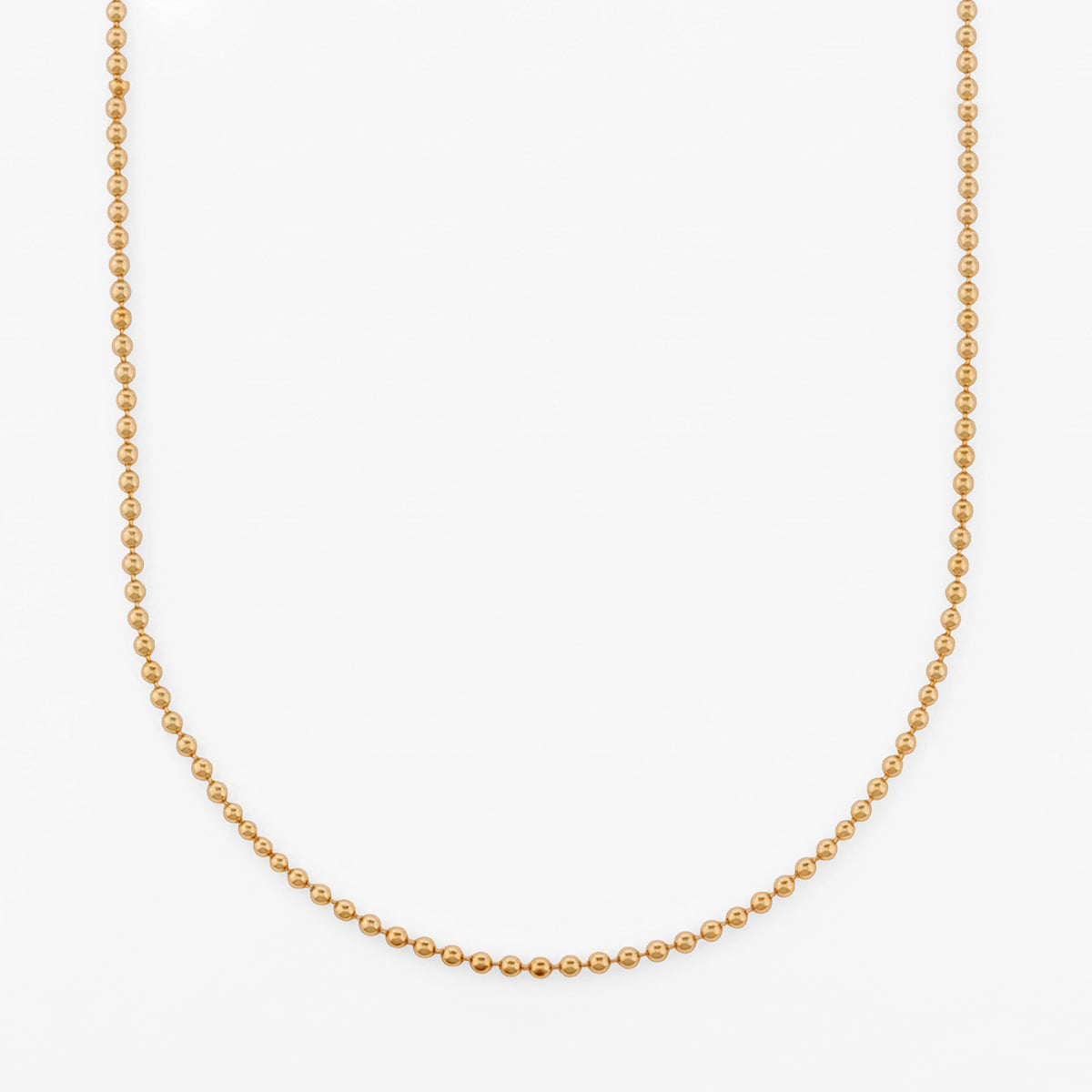 Comprar collar de oro amarillo de 18kt con cadena de eslabones tipo bola. Dispone de un cierre de mosquetón. Joya unisex. Envío GRATIS. Joyería Ian'Or.