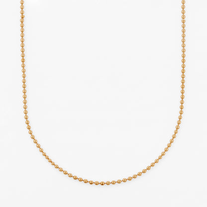 Comprar collar de oro amarillo de 18kt con cadena de eslabones tipo bola. Dispone de un cierre de mosquetón. Joya unisex. Envío GRATIS. Joyería Ian'Or.
