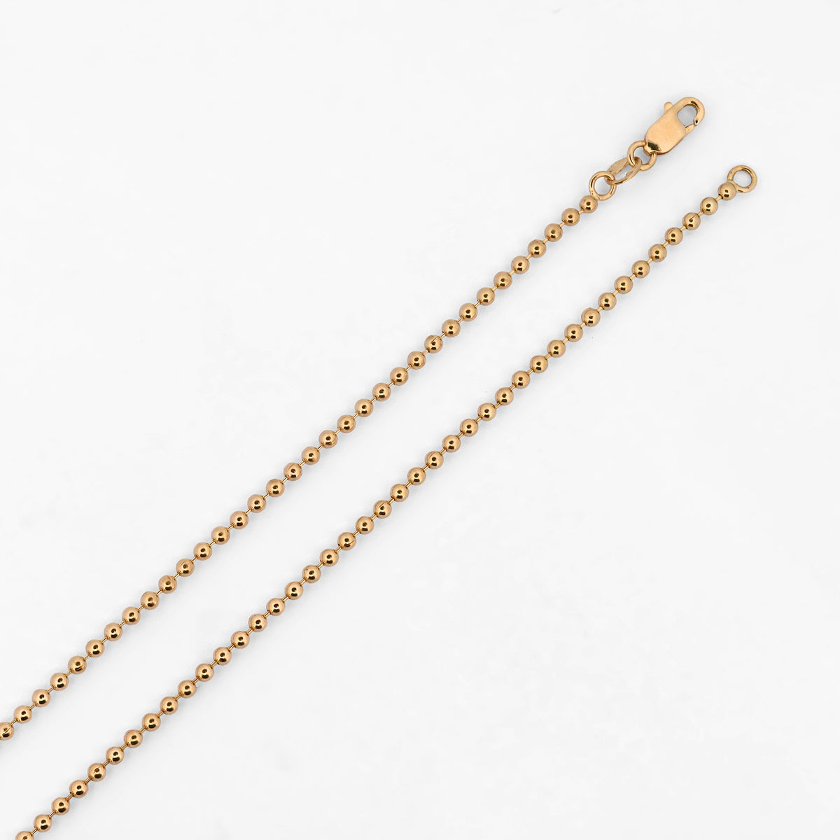 Comprar collar de oro amarillo de 18kt con cadena de eslabones tipo bola. Dispone de un cierre de mosquetón. Joya unisex. Envío GRATIS. Joyería Ian'Or.