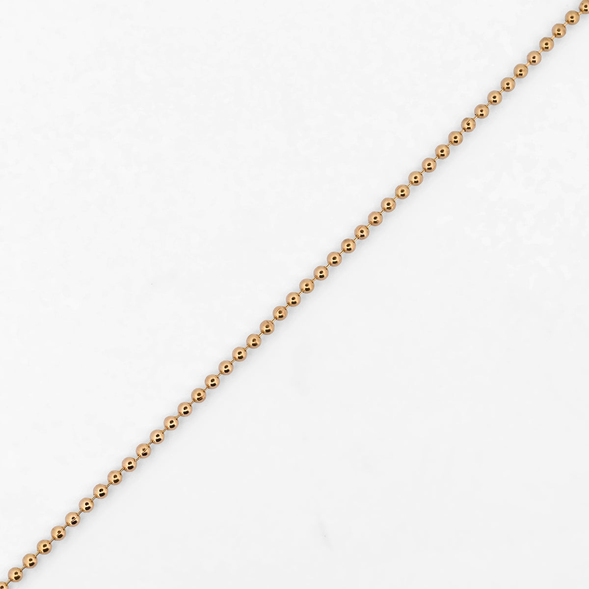 Comprar collar de oro amarillo de 18kt con cadena de eslabones tipo bola. Dispone de un cierre de mosquetón. Joya unisex. Envío GRATIS. Joyería Ian'Or.