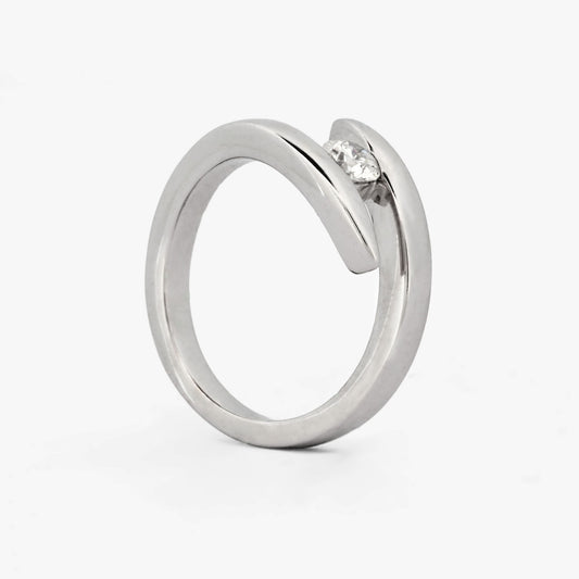 Solitario oro blanco de 18kt con brillante - 17571P