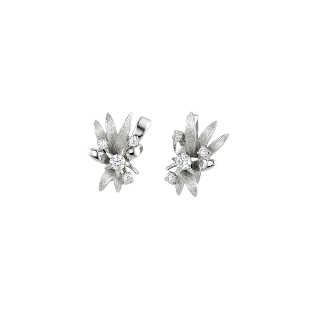17701GV - Pendientes vintage oro blanco 18kt y diamantes