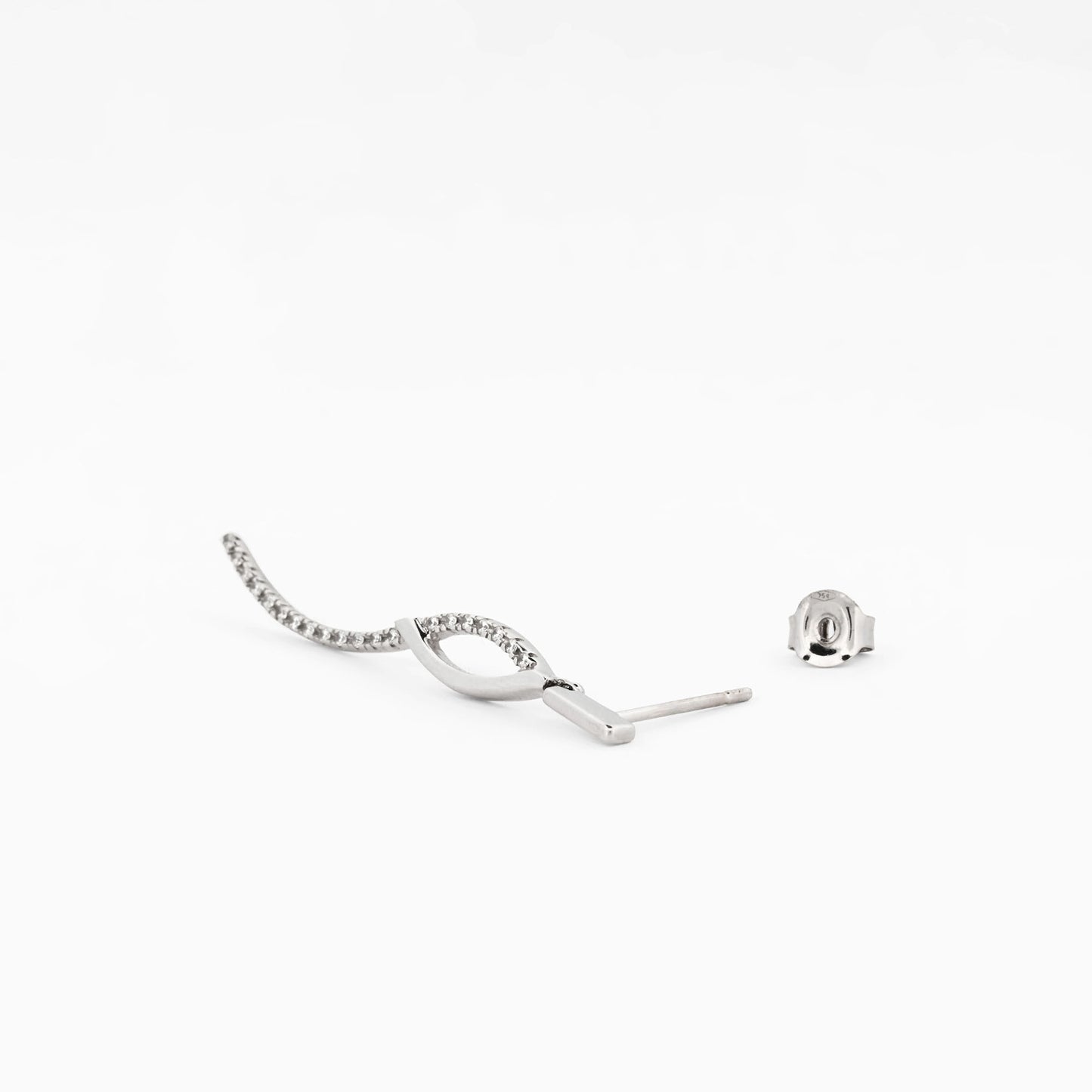 Pendientes largos Oro blanco 18kt y diamantes - 17721P