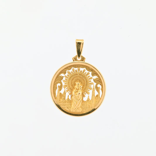 Colgante medalla Virgen del Pilar oro 18kt - 17768P