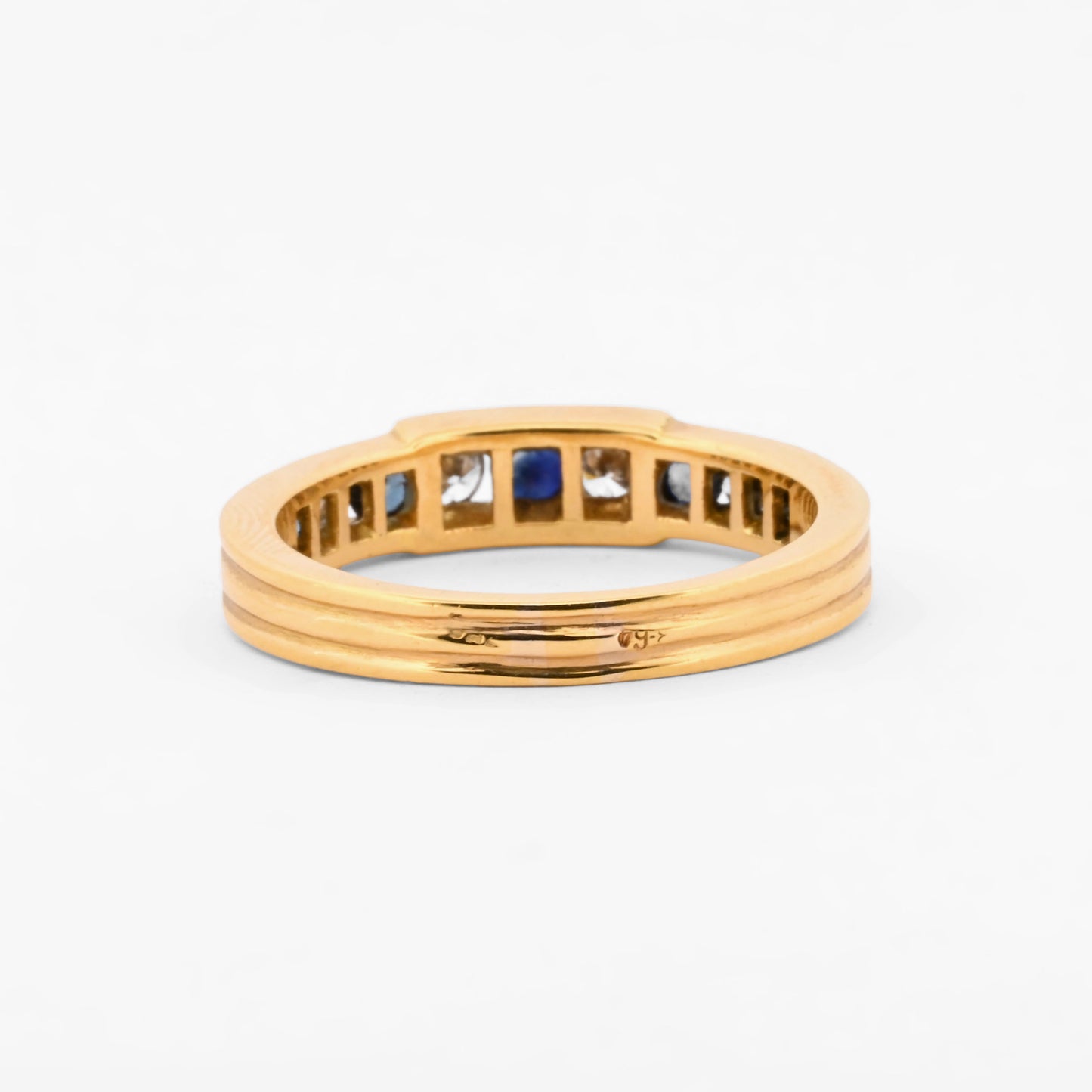 Anillo de oro amarillo de 18k con diamantes y zafiros - 17856GV