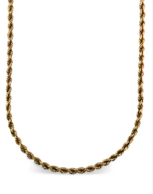 Collar de Oro amarillo de 18kt con cadena de cordón salomónico. La cadena mide 54cm de largo y dispone de un cierre desplegable. Joyería Ian'Or. Envío GRATIS.


