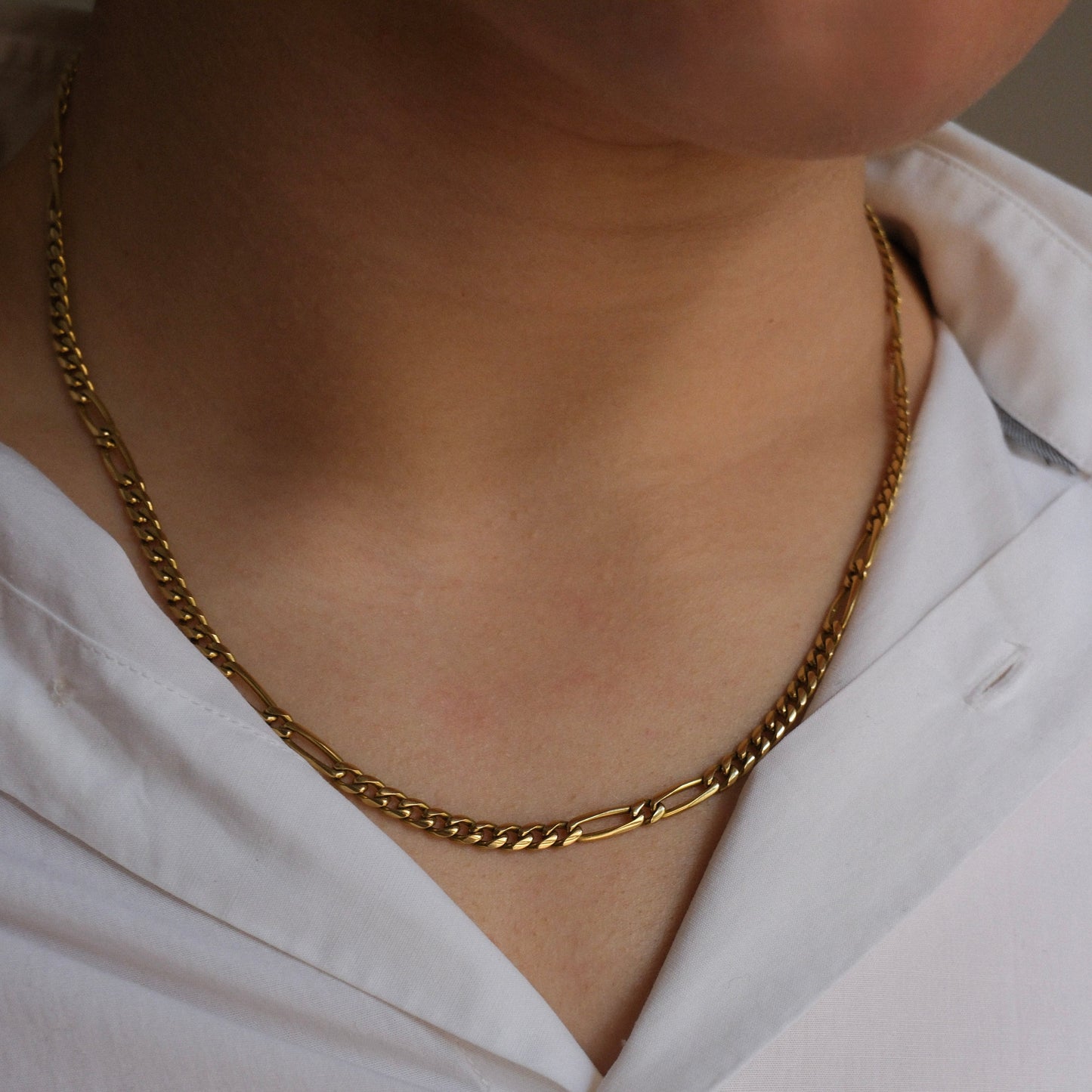 18261P - Collar cadena alterna barbada oro amarillo 18kt - 51cm