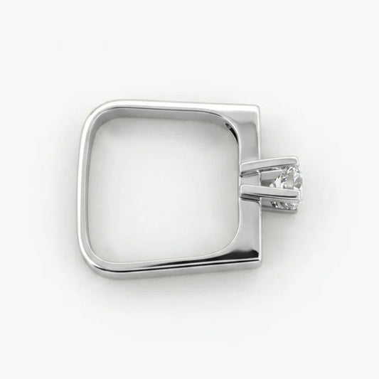 Comprar Solitario realizado en oro blanco y diamante talla brillante engastado en 4 grapas. Joyería Ian'Or. Joyas al mejor precio.