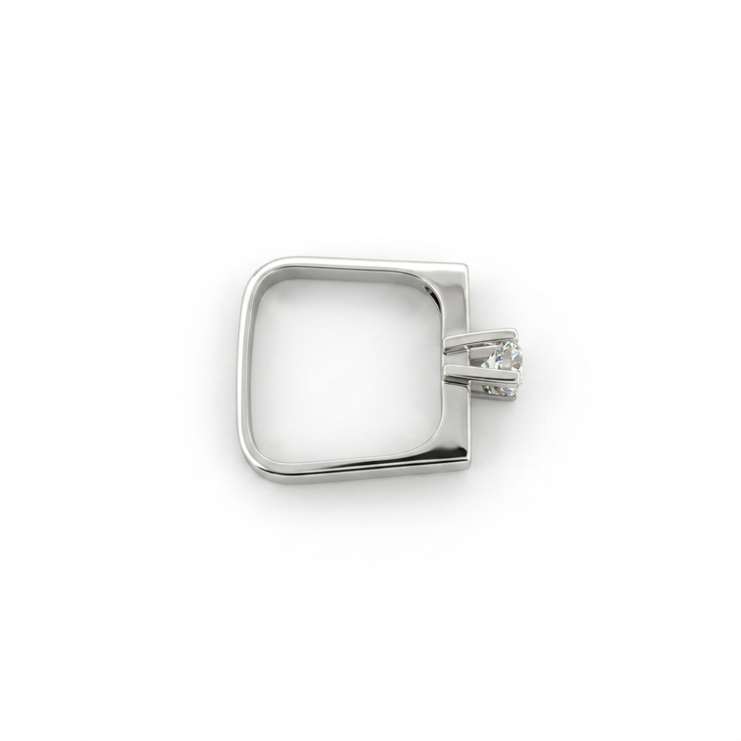 Comprar Solitario realizado en oro blanco y diamante talla brillante engastado en 4 grapas. Joyería Ian'Or. Joyas al mejor precio.