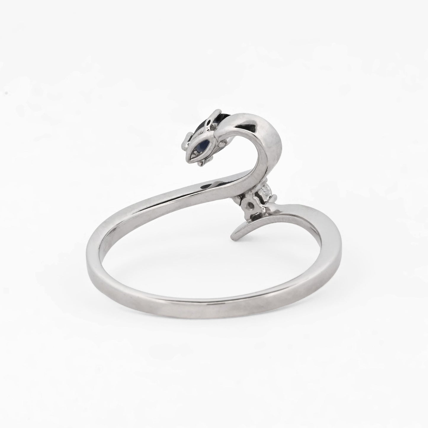 Sortija oro blanco 18kt con diamante y zafiro - 18370P