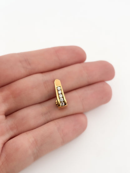 Comprar pendientes de oro amarillo de 18kt con 5 diamantes en cada pendiente. Joyas restauradas. Envío gratis a toda la península. Joyería Ian'Or.