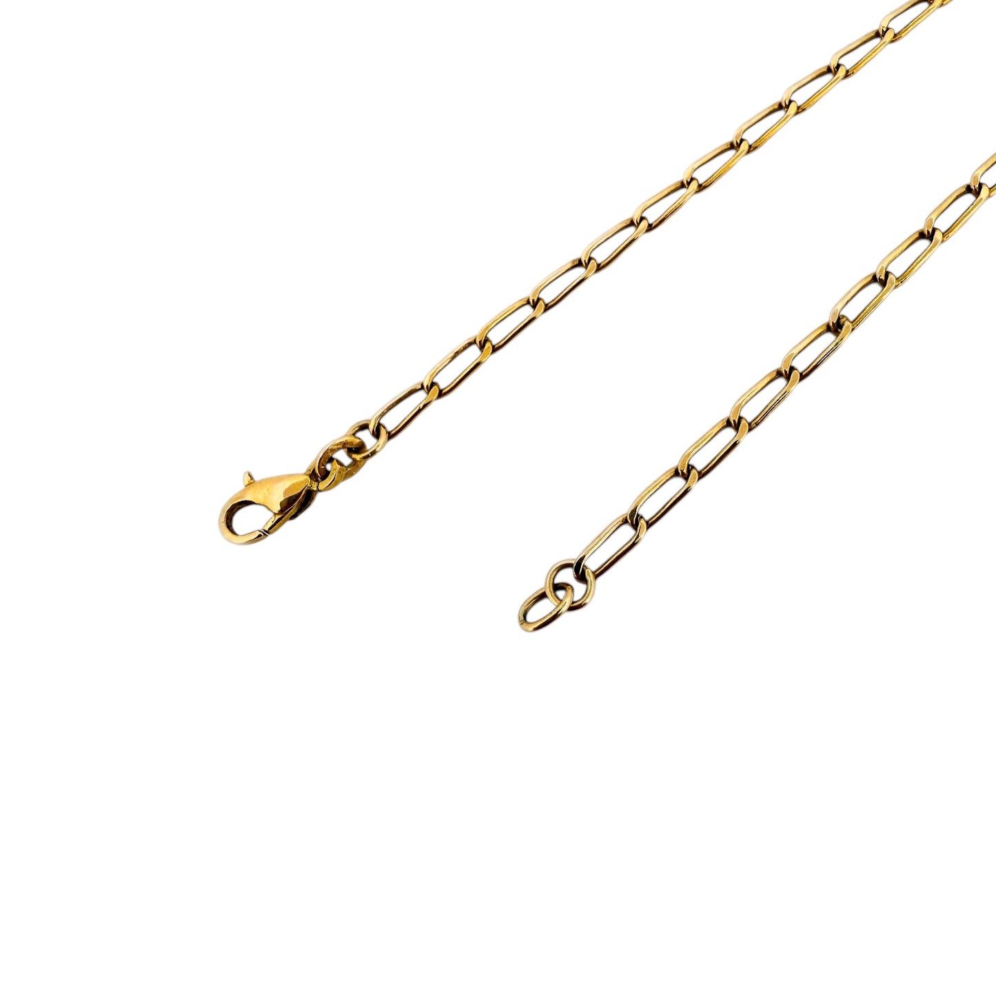 Collar con cadena forzada de eslabones largos en oro amarillo de 18kt y cierre tipo mosquetón. Joya unisex. Joyería Ian'Or. Envío GRATIS.