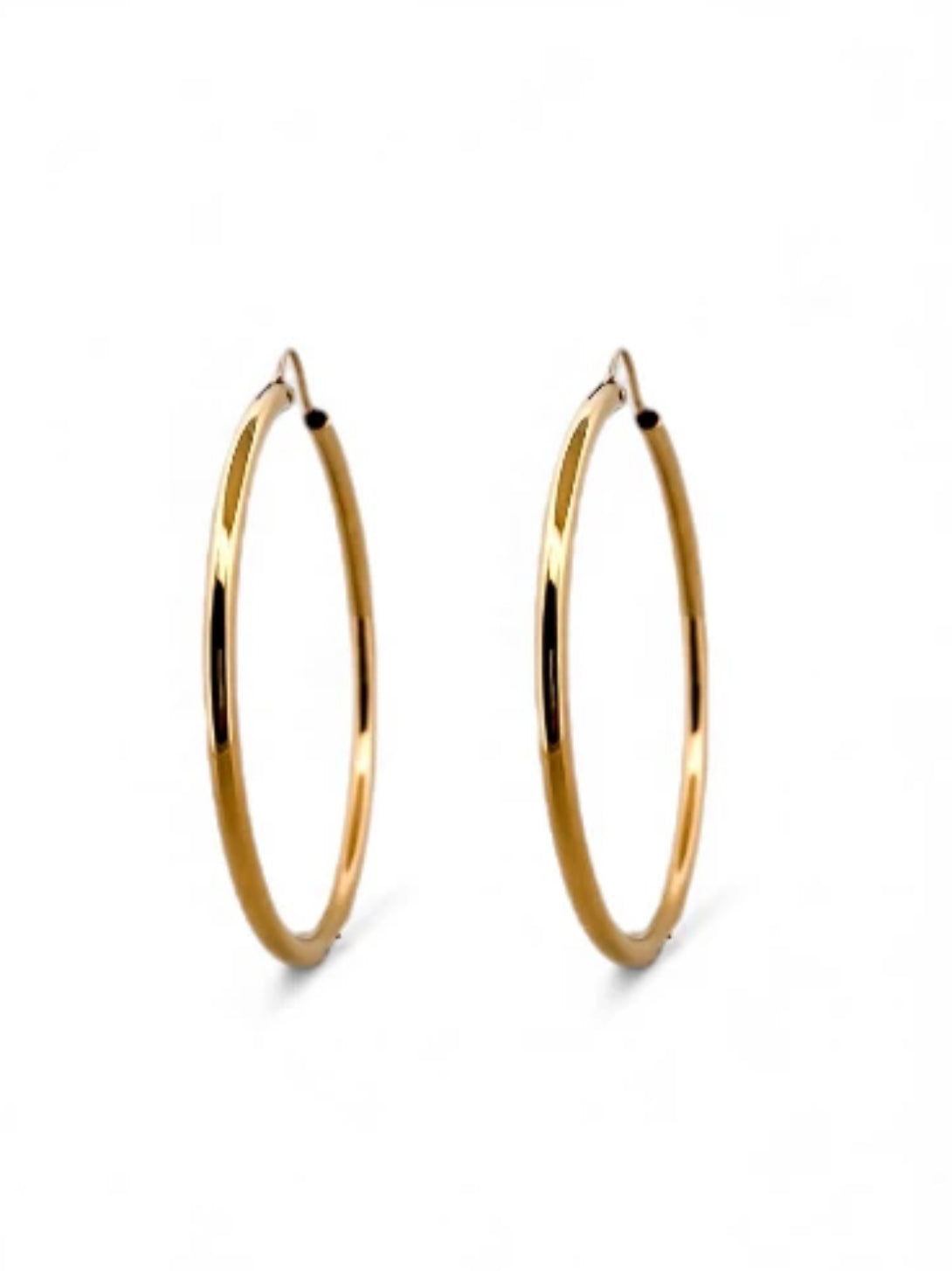 Comprar pendientes aro lisos en oro amarillo de 18kt de 40mm de diámetro y 2mm de grosor. Joyería Ian'Or. Envío GRATIS. Ian'Or.

